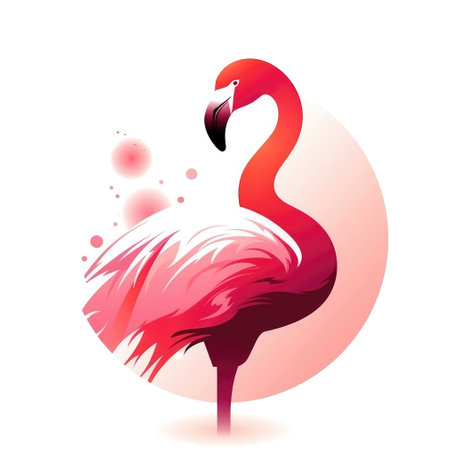 Flamingo isolated on white background. illustration for your designの素材
