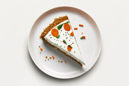 Keto Carrot Cake On Plate, White Backgroundの素材