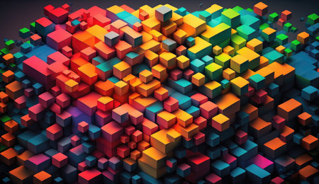 Colorful Pixel D Background, Top Viewの素材
