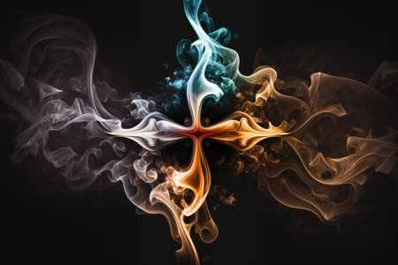 Cross Fumes Smoke Black Backgroundの素材