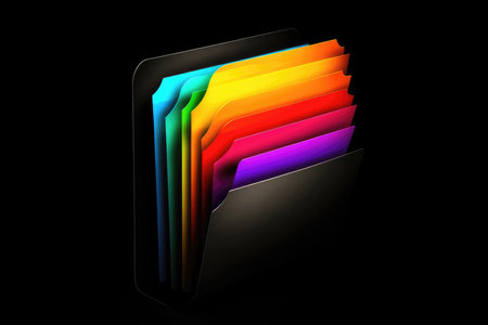 Colorful Folder Icon Black Backgroundの素材
