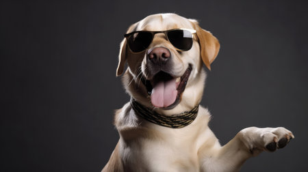 A Dog With Sunglasses Taking A Improv Classの素材