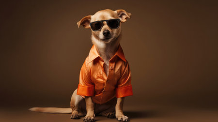 A Dog With Sunglasses Orange Shirtの素材