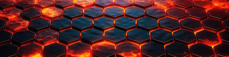 Fire Beautiful Hexagonal Tiles Texture Backgroundの素材