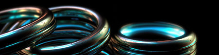 Luminescence Metal Rings Texture Backgroundの素材