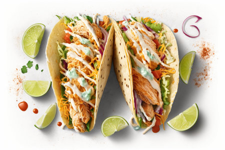 Fish Tacos On A White Backgroundの素材