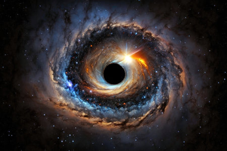 A Galaxy With A Black Hole At Its Centerの素材