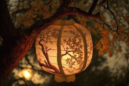 A Paper Lantern To Hang From A Treeの素材