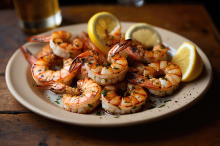A Plate Of Grilled Shrimpの素材