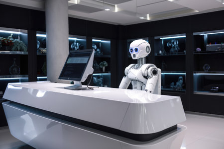 A Robotic Receptionist With A Professional Appearance And Advanced Speech Recognition Capabilitiesの素材