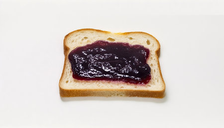 A Slice Of Toast With Grape Jelly Spread On Topの素材