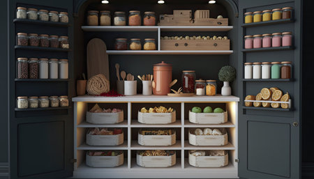 A Well A Food Supply Closet With Jarsの素材
