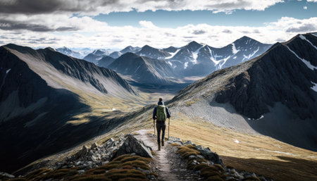 Alpine Trails, Leading Through High Altitude Environments Above The Treelineの素材