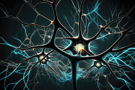 An Abstract Artwork Of Interconnected Neuronsの素材