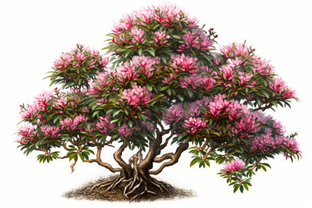 Azalea Bush On White Backgroundの素材