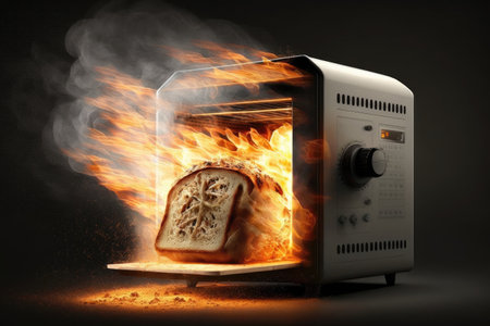 Bread Maker Fire In Modern Apartment Design , Realisticの素材