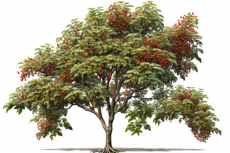 Crataegus Tree On A White Backgroundの素材