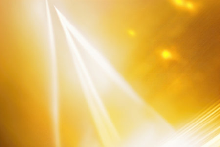 Defocused Golden Yellow Background With Rays From The Corner Of The Prism Lightの素材