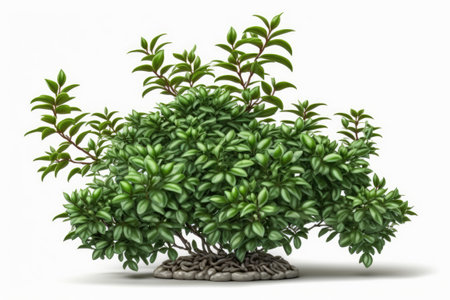 Euonymus Bush On White Backgroundの素材