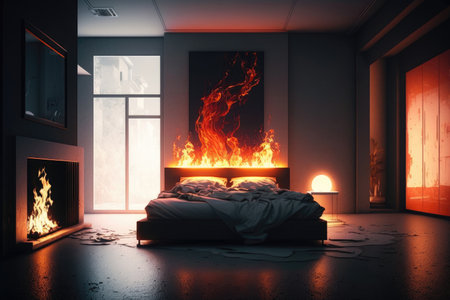 Fire In The Modern Bedroomの素材