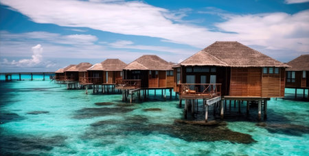 Houses In The Water In The Maldivesの素材