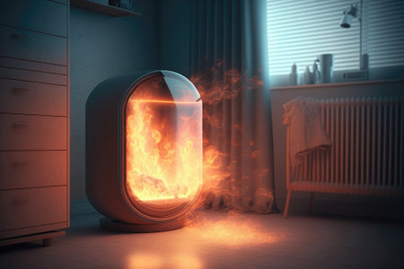 Heater Fire In Modern Apartment Design , Realisticの素材