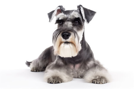 Miniature Schnauzer Dog On White Backgroundの素材