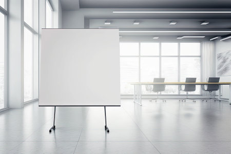 Background Big Board With Unfocused Modern Office With Sleekの素材