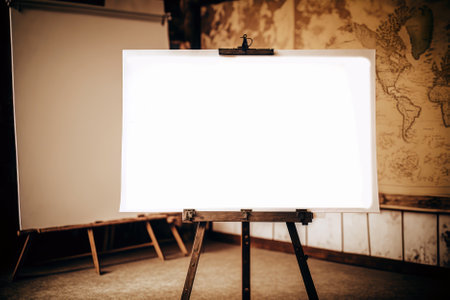 Background Big Board With Unfocused Vintage Map With Intricateの素材