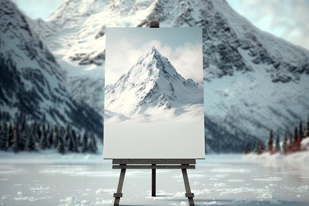 Background Picture With Unfocused A Snow-Capped Mountain Peakの素材