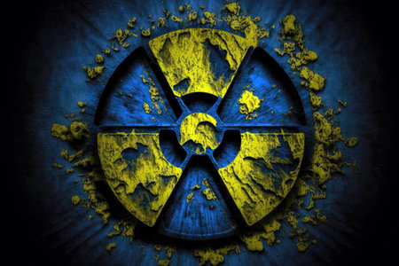 Blue And Yellow Radioactive Hazard Symbolの素材