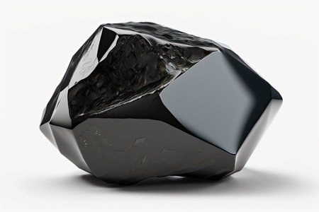 Obsidian Stone On White Backgroundの素材