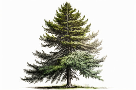 Norway Spruce Tree On A White Backgroundの素材