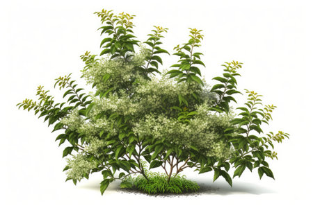 Spirea Bush On White Backgroundの素材