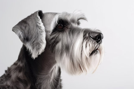 Standard Schnauzer Dog On White Backgroundの素材