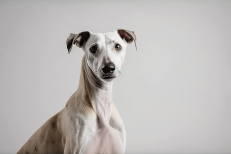 Whippet Dog On White Backgroundの素材