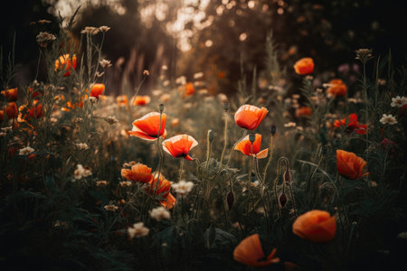 Wildflowers Poppies Background Flowers Plantの素材
