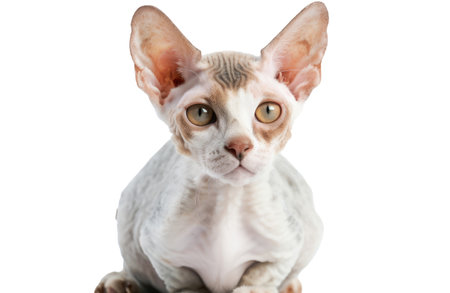 Devon Rex Cat On Isolated Transparent Background, Pngの素材