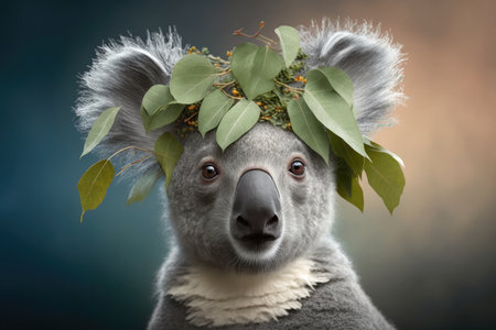 Koala Leaves On Head Roots On Neckの素材