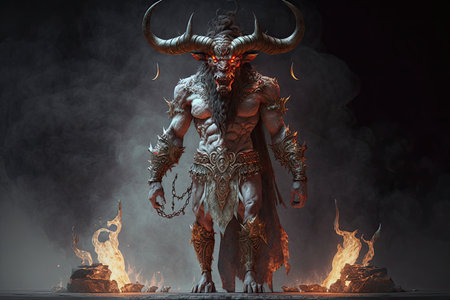 Minotaur Ornate Ice Fire Headdress Fiery Eyesの素材