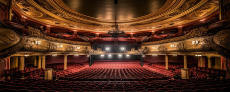A Grand Theater With Lavish Productions Panoramic Backgroundの素材