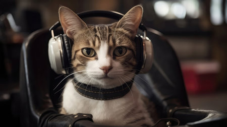 Cat In The Headphones In Gokart Racingの素材