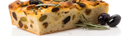 Focaccia On A White Backgroundの素材