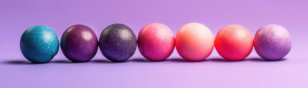 Gumballs Standing On Gradient White Purple Background Wide Panoramicの素材