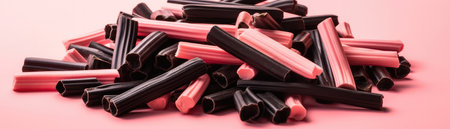 Licorice Standing On Gradient White Pink Background Wide Panoramicの素材