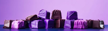 Toffees On A Gradient White Purple Backgroundの素材