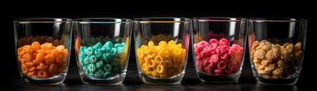 Glasses Of Cerealon Black Backgroundの素材