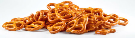 Pile Of Pretzels On A White Backgroundの素材