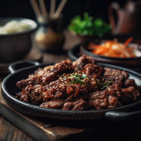 Bulgogi On Stone In Rustic Pubの素材