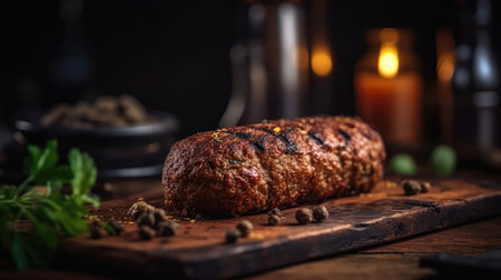 Macro Photo Beef Kofta On Stone Rustic Pubの素材